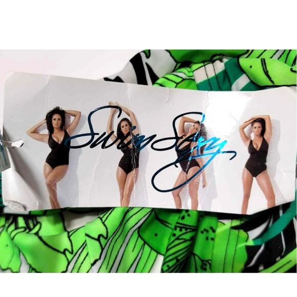 Swimsuits for All S4A Swim Sexy Floral Palm Tropical Halter Tankini Plus 18 NEW - Picture 4 of 12